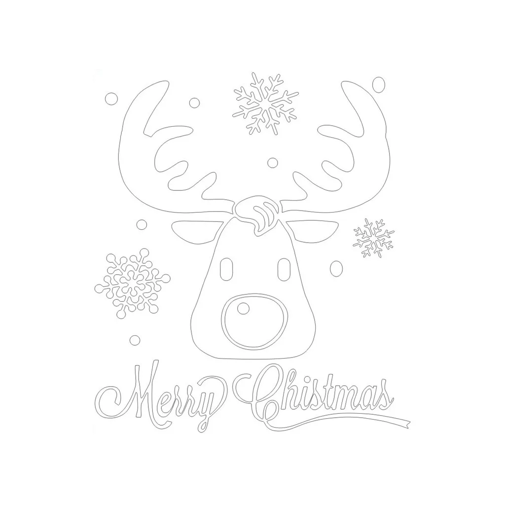 Мультяшные рождественские наклейки с оленями для окон стен окна Праздничные на