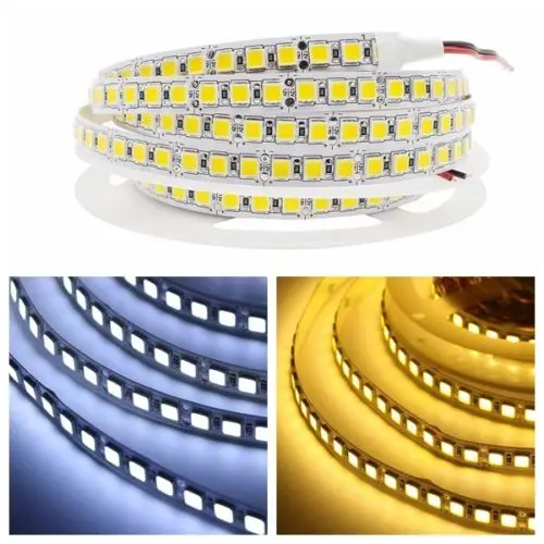 5054 120 светодиодный s/m DC 12V 12 24 V SMD Светодиодная лента 5M гибкая лента светодиодный диод водонепроницаемый ярче 5050 белый/теплый белый
