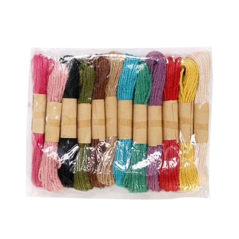 

12 Styles of 1mmx10m Color Hemp Rope DIY Decoration Hand-woven Retro Style Photo Clip Jute Rope