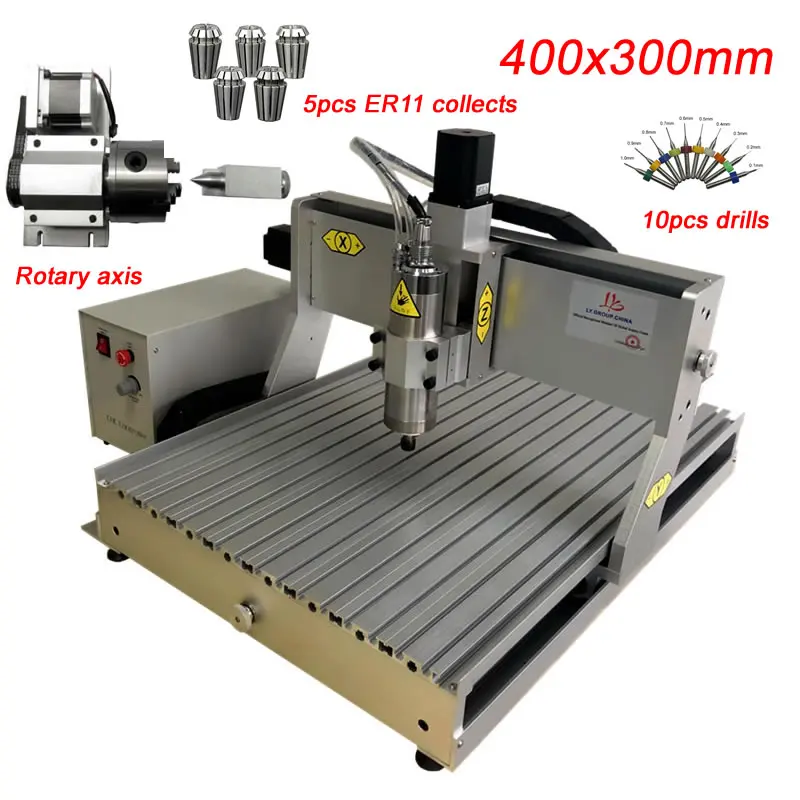 LY CNC 3040 800 Вт 3 осевой 4 Гравировальный фрезерный сверлильный режущий станок ER11