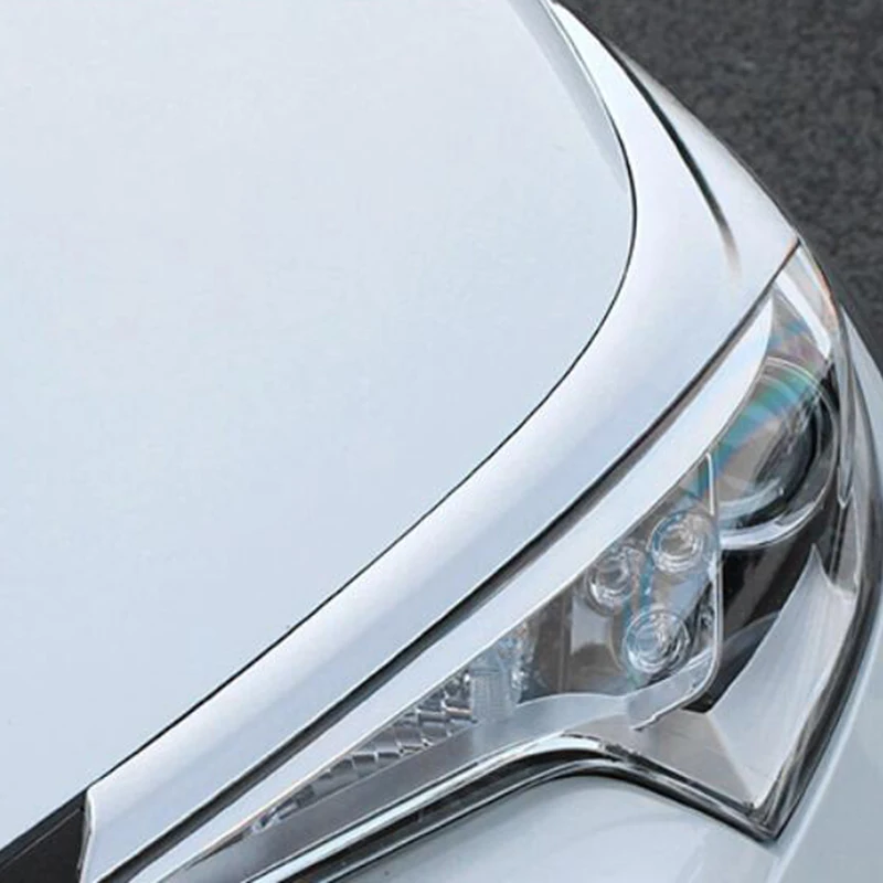 Автомобильный головной светильник бровей с хромированным каркасом для Toyota CHR 2017