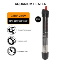 eu 220v 240v 25w temperature heater rod fish tank water heating adjustable aquarium thermostat submersible heater