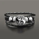 2022 браслет с деревом жизни для женщин панк кожаный плетеный браслет для мужчин Винтажные Ювелирные изделия подарок