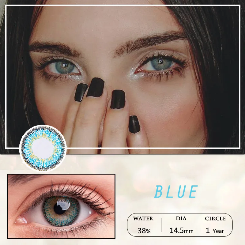 

2pcs 3 Tone Series Colored Lens Yearly Soft Contact Lenses Color Natural Looking Cosmetic for Eyes Makeup Comfortable Charming