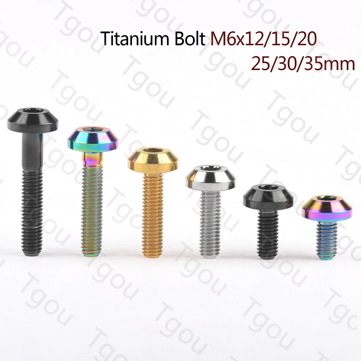 

Tgou Titanium Bolt M6x12/15/20/25/30/35mm Inner Hexagon Screw for Bicycle Motorcycle