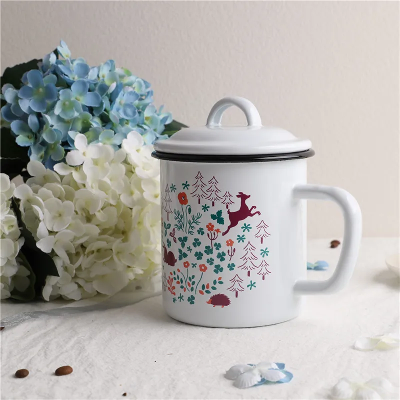 Эмалированная чашка для ежа оленя молока завтрака соевого эмалированная