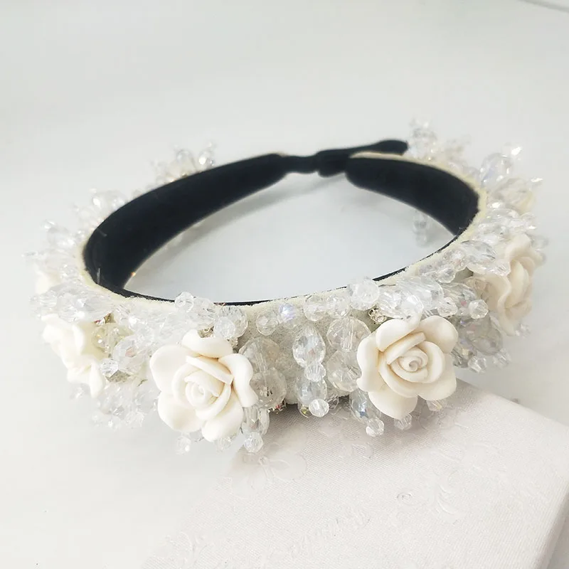 Женский свадебный головной убор с кристаллами и жемчугом цветок из смолы/кубик