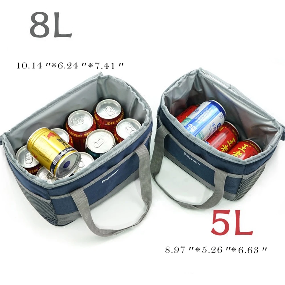 5L/8L Портативный оксфорд Водонепроницаемый сумка-холодильник для пикника Термальность утепленная пузырь со льдом свежий термо Еда прохладный банки Коробки для обедов сумки