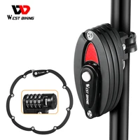 west biking foldable bicycle lock mtb road bike chain lock safety anti theft cycling accessories scooter electric e bike lock