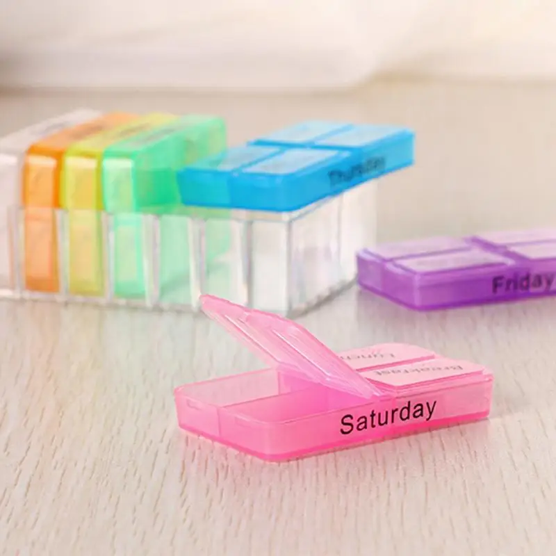 7 дней на неделю контейнер для таблеток хранения лекарств 28 ячеек органайзер