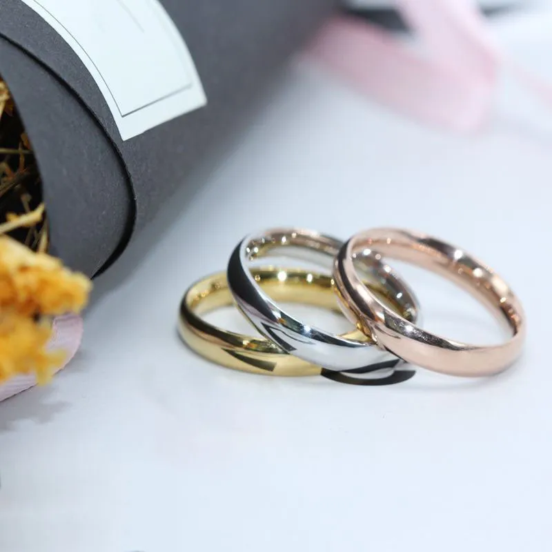 4 мм простое гладкое кольцо из нержавеющей стали обручальное парные кольца
