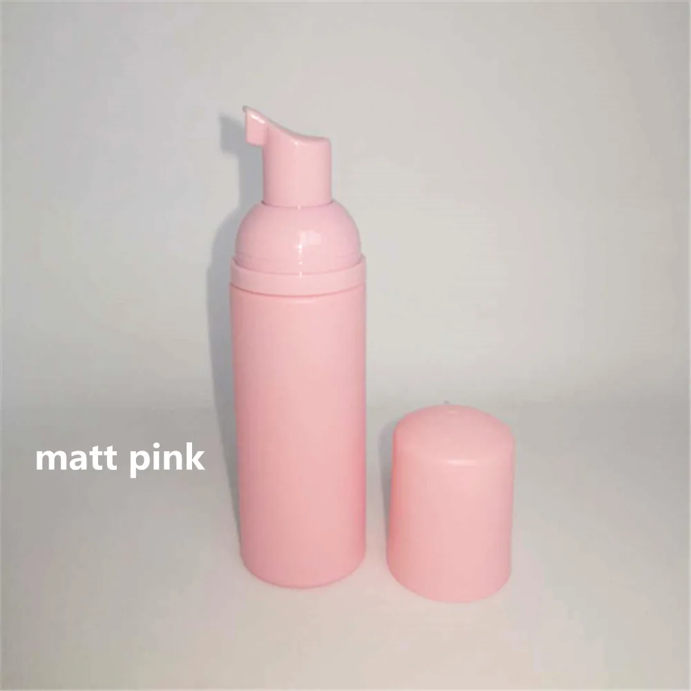 

Plastic Foam Bottle Mini Pink Refillable Empty Cosmetic Lashes Cleanser For Extension Shampoo Bottle With Golden Pump12 X 60ml