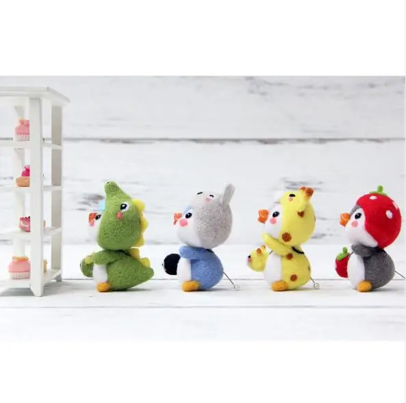 Набор для рукоделия из шерсти серии Пингвин шерстяной войлок игла валяния брелок