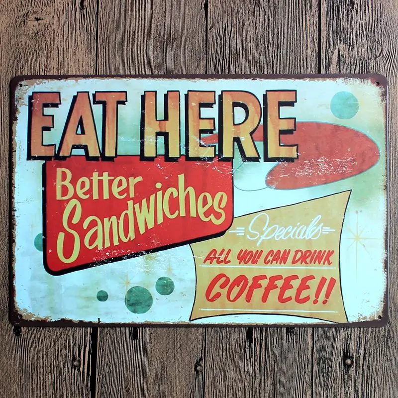 

Tin Signs Metal Plate Wall Pub Kitchen Restaurant Home Art Decor Vintage Iron Poster Cuadros A81138