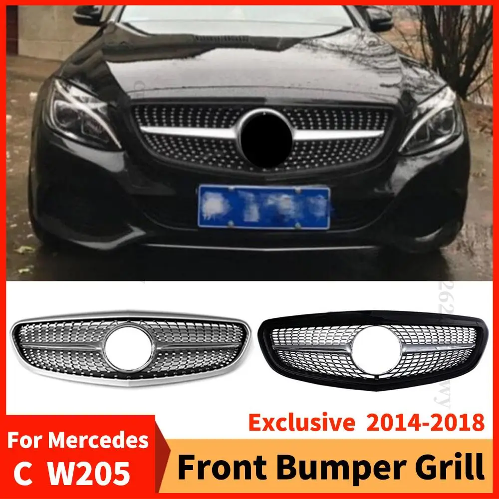 

Diamond Front Grille Hood Grill Facelift For Mercedes C W205 Exclusive 2014 2015 2016 2017 2018 Elegance C220 C250 C300 C350