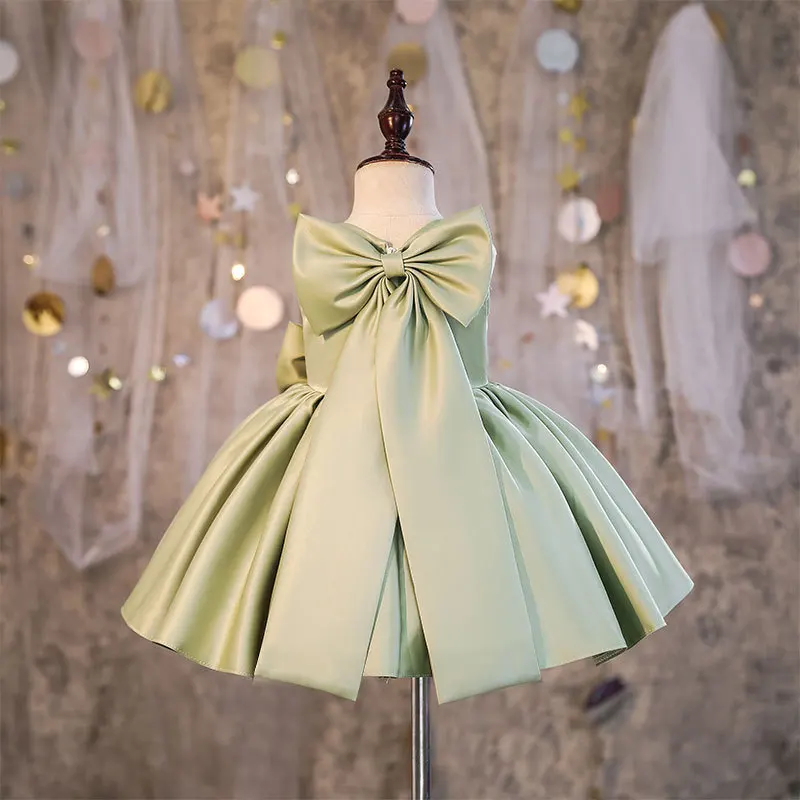 

Baby girl dress big bow princess dress birthday party dress flower girl wedding party dress stage costumes kids evening dress