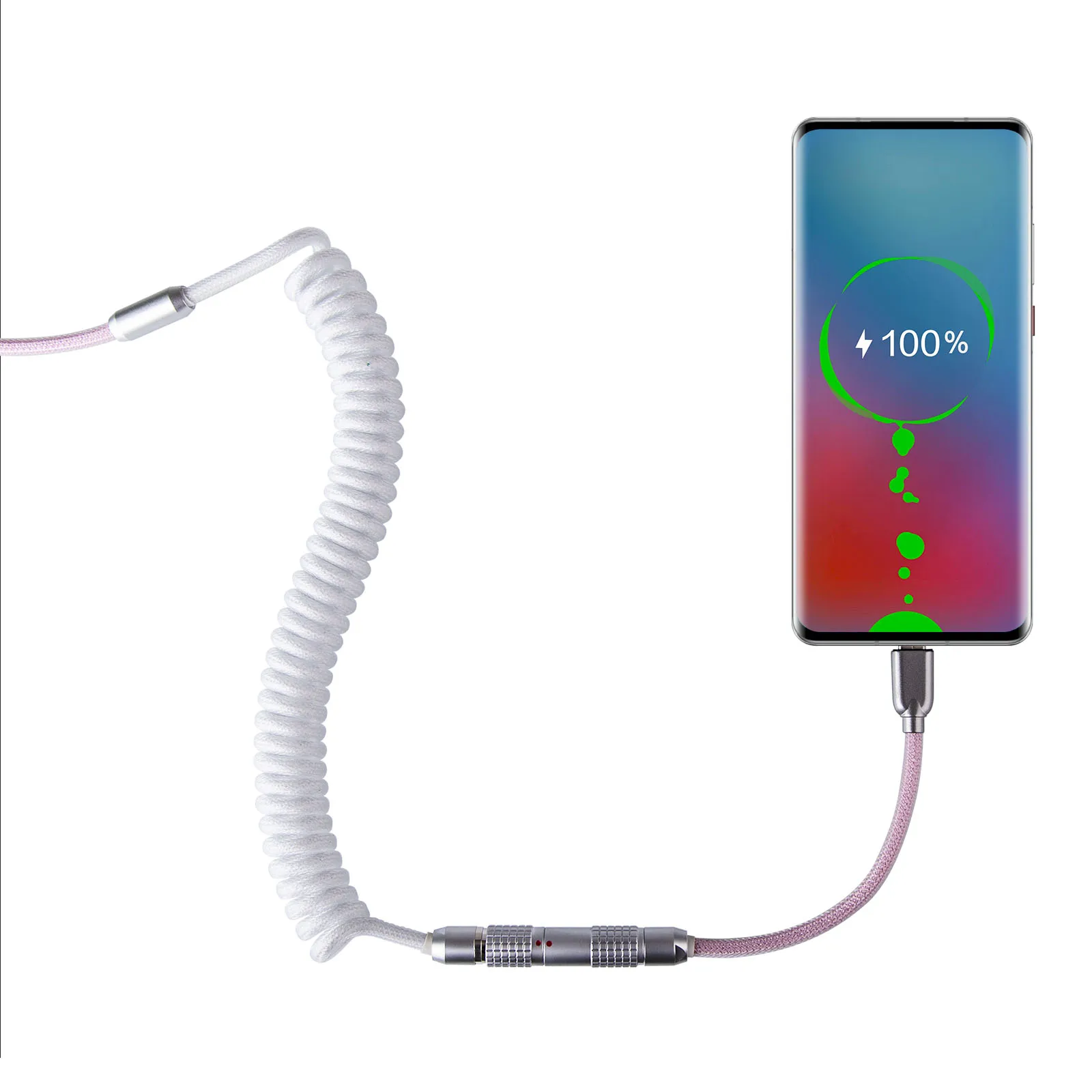 1 м ручной работы по индивидуальному заказу спиральный Тип C USB Дата кабель для