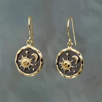 creativity fashion sun moon star drop earring party jewelry pendant earrings for women female steampunk ear clip earrings gifts