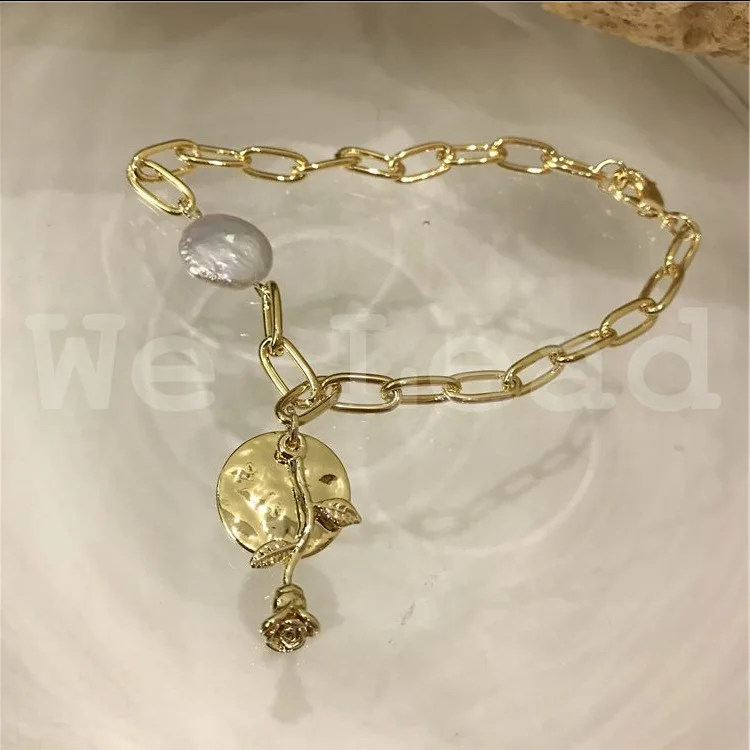 

KACOSHOW Korean Portrait Bracelets for Women Girls Rose Flower Bracelet for Women Girls Exaggerated Jewelry for Party Wdding