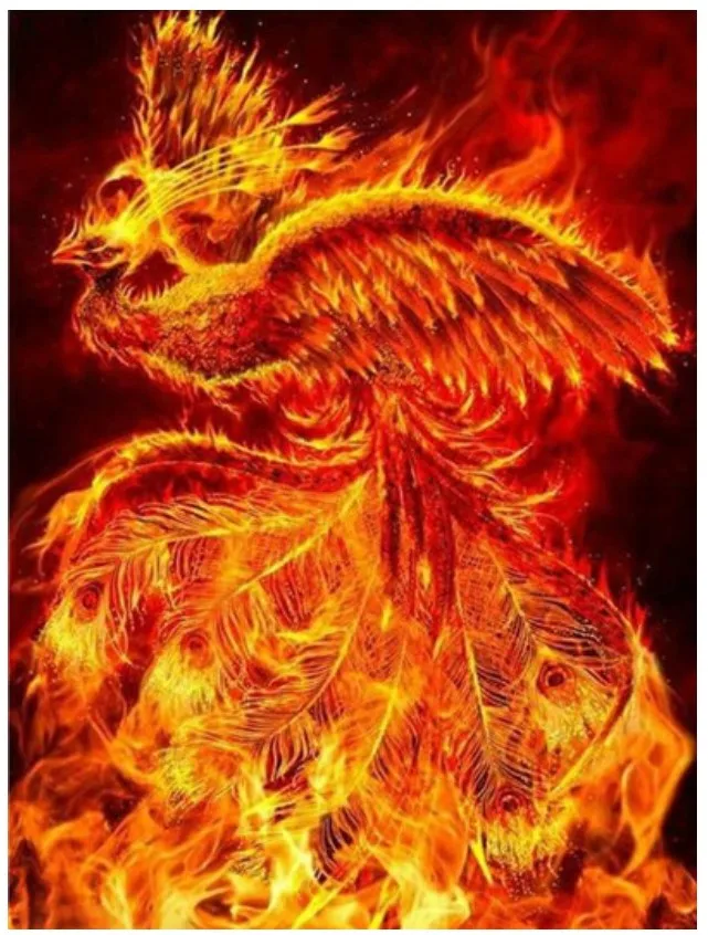 Огненный Феникс Алмазная вышивка живопись Птицы мозаика стразы наклейка леди