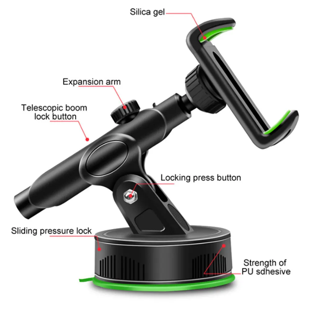 

Car Phone Holder 270 Degrees Universal Smartphone Car Mount Holder Adjustable Phone Mounting Suction Cup Holder