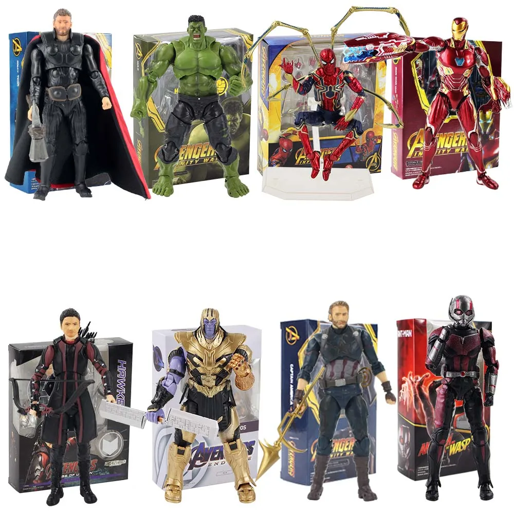 

SHF Avengers 4 Endgame Infinity War Captain America Iron Man Hulk Thanos Thor Action Figure SHF Superhero Toys