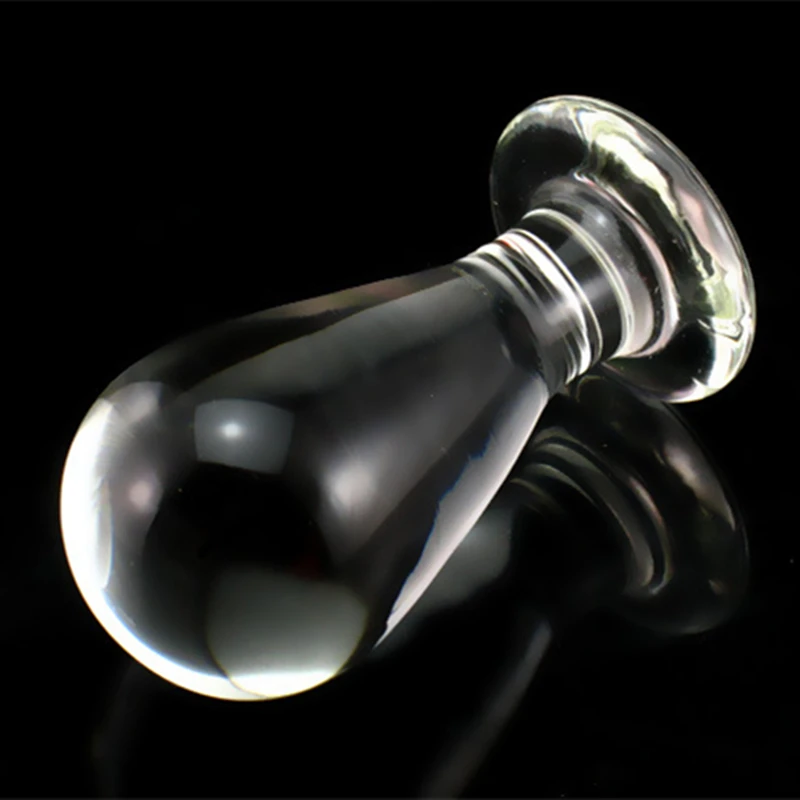 Унисекс! Большой гриб Стекло анальная пробка анальный массаж простаты