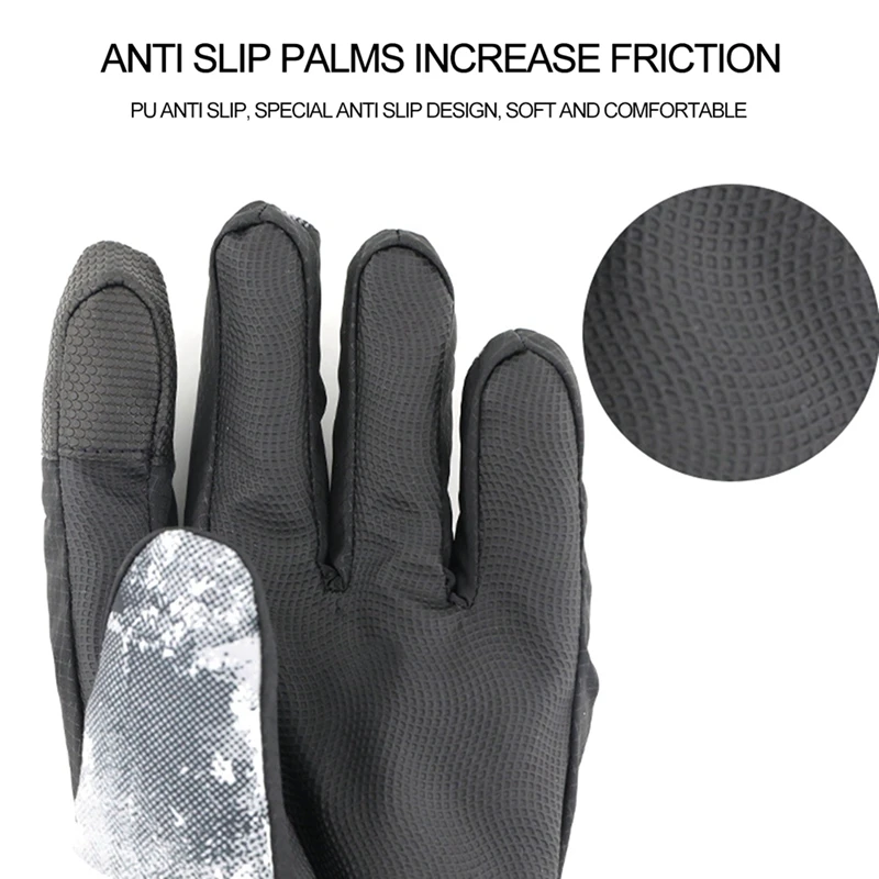 

Mens Ski Gloves, Multi-Functional Snowboard Gloves Press Sn Waterproof Winter Gloves