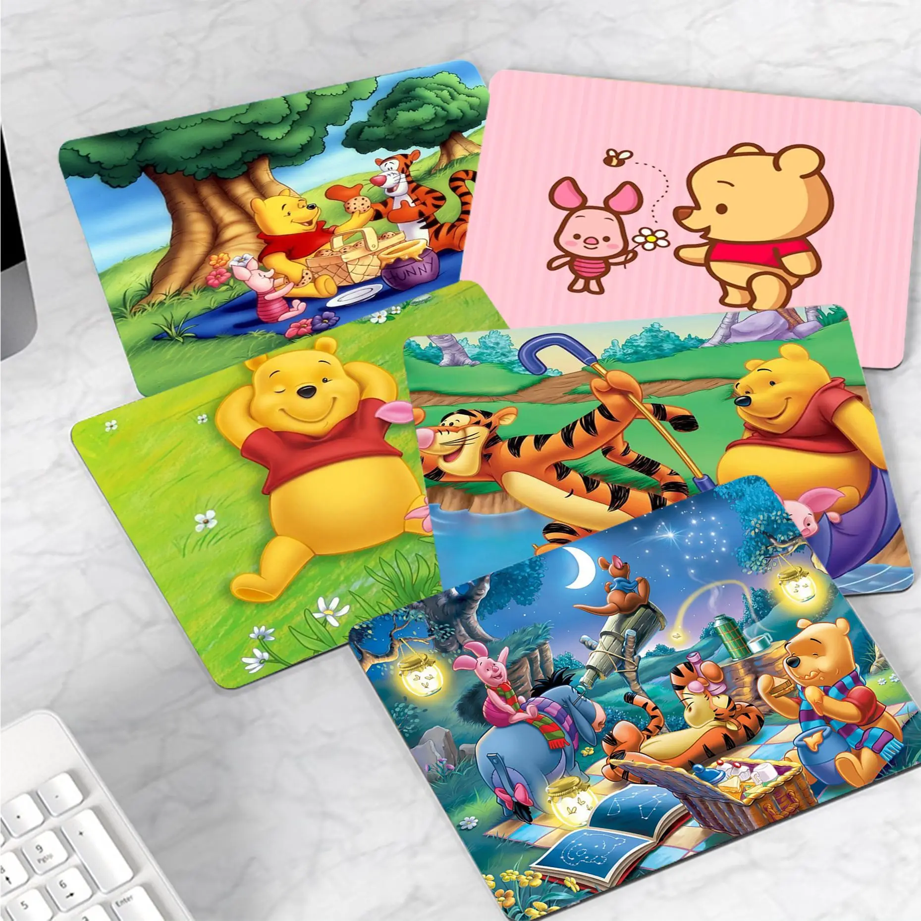 

Disey Winnie The Pooh Customized MousePads Computer Laptop Anime Mouse Mat Smooth Writing Pad Desktops Mate gaming mouse pad