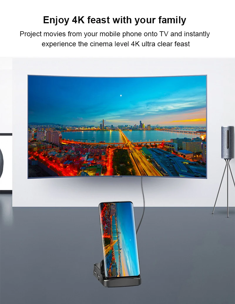 Док-станция для Samsung S20 S10 док-станция с разъемом USB C и HDMI аксессуары телефона |