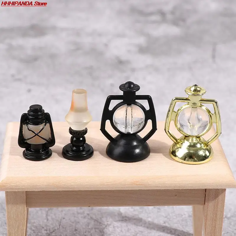 

1:12 Mini Oil Lamp Decor Pretend Play Toy Doll House Miniature Dollhouse Accessories Miniature Living Room Kids boys Girls Toy