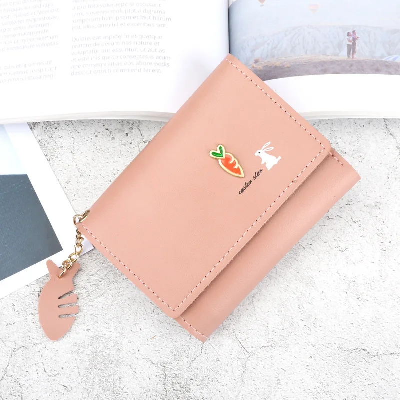 Кролик и морковь аниме маленький короткий женский кожаный кошелек Женский