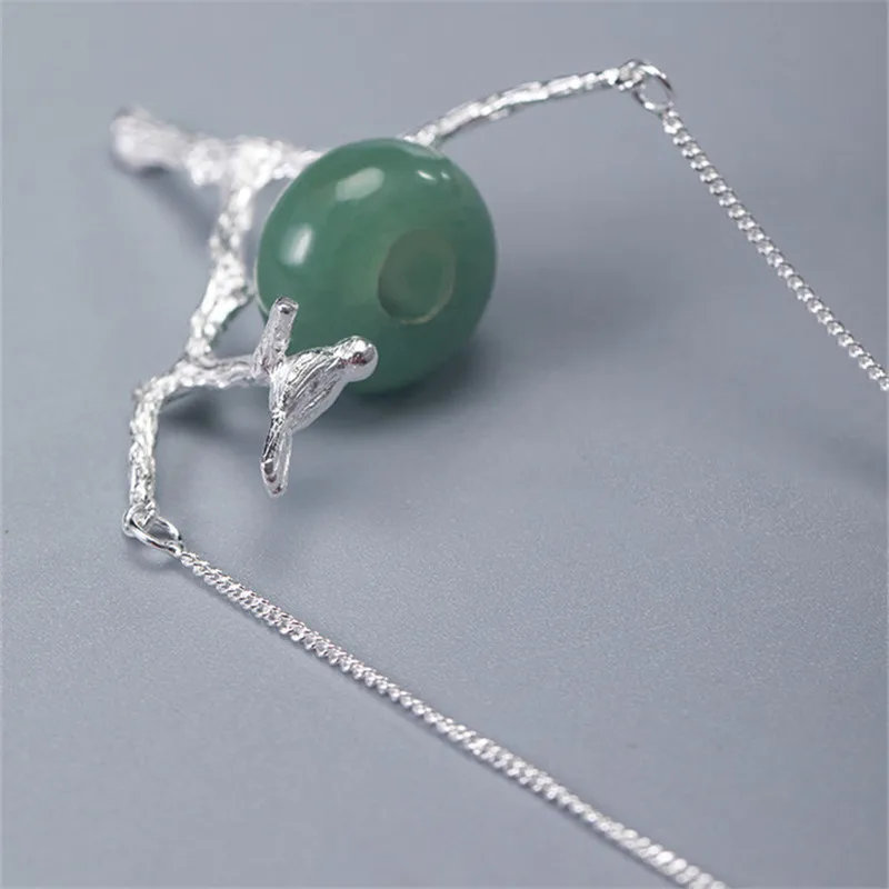 

Uglyless Eating Detachable Birds Studs Earrings Necklaces for Women Birds Bowls Natural Jade Jewelry Sets Eastern Poetry Bijoux