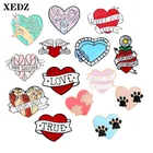 XEDZ Любовь Эмаль Булавка ножницы крылья цветы бассейн рука животное лапа Алфавит лента романтическое искусственное лацкан