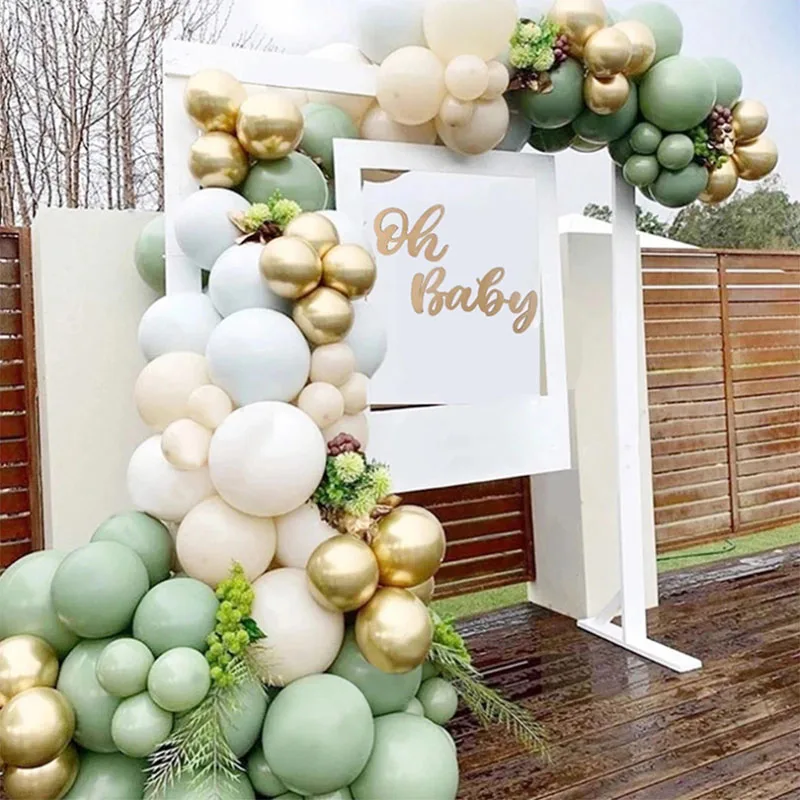 

152Pcs Bean Green Latex Balloons Garland Arch Kit Baby Shower Wedding Jungle Birthday Party Decorations Kids Helium Balloon Arch