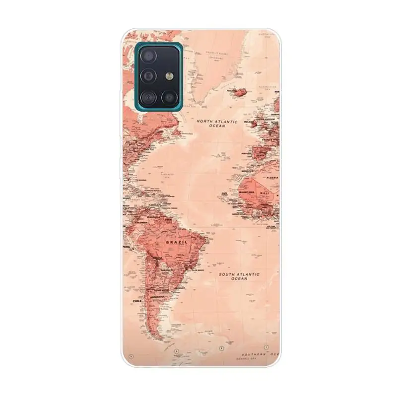 

Airplane Map Travel Phone Case For Clear-Samsung S5 S6 S7 S8 S9 S10 S20 S21 Edge Plus E Fe Lite Cover