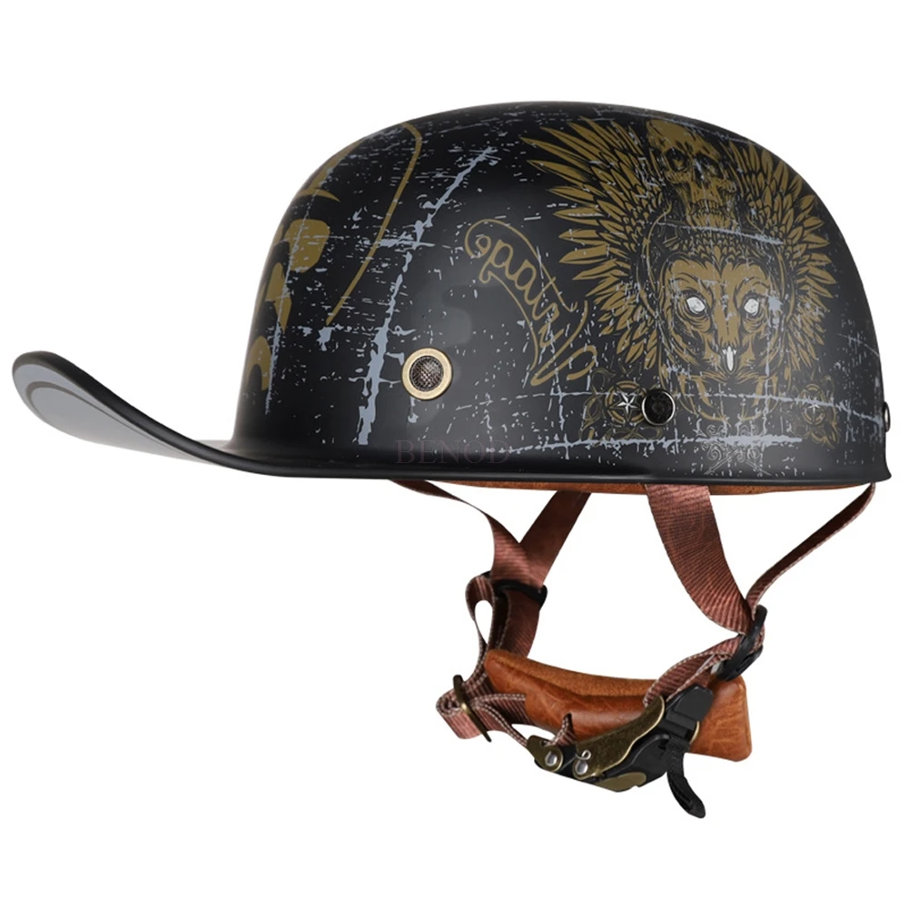 

Men Motorcycle Off-Road Helmet Breathable Motorcycle Open Face Half Helmet Retro Helmet For Motorcycle Motorbike Casco DOT