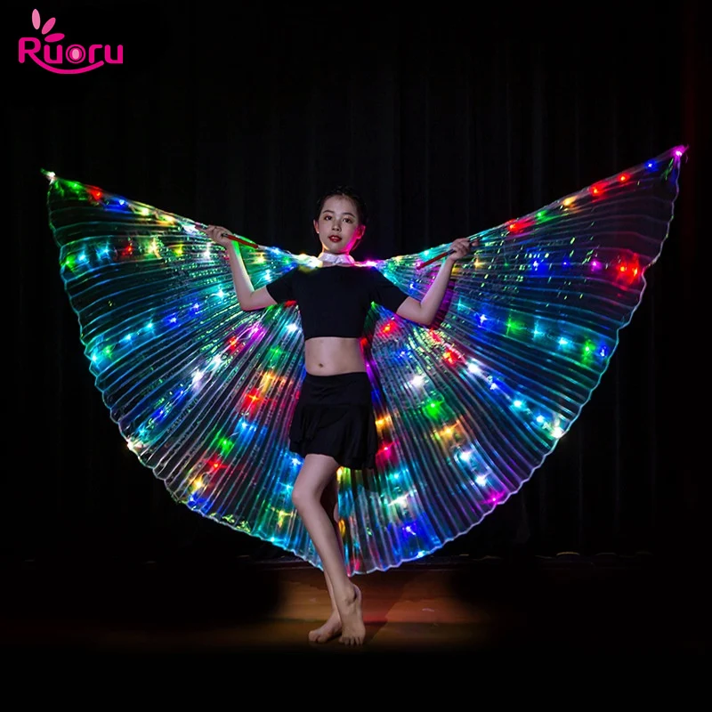 

Ruoru Child Dancer LED Performance Fluorescent Butterfly Wings kids led Belly Dance isis wings Bellydance Carnival Led Costumes