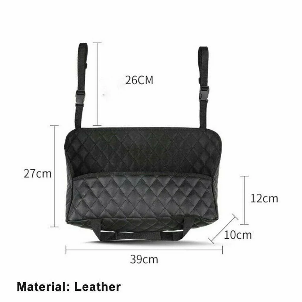 

Car Net Pocket Handbag Holder Between Seat Storage Organiser PU Leather Bags