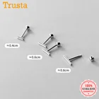 Trustdavis реальные 925 стерлингового серебра минималистский палка винтовые браслеты с подвесками, серьги со шпилькой, для женщин, детские джинсовые штаны для маленьких девочек детские ювелирные изделия DA2103