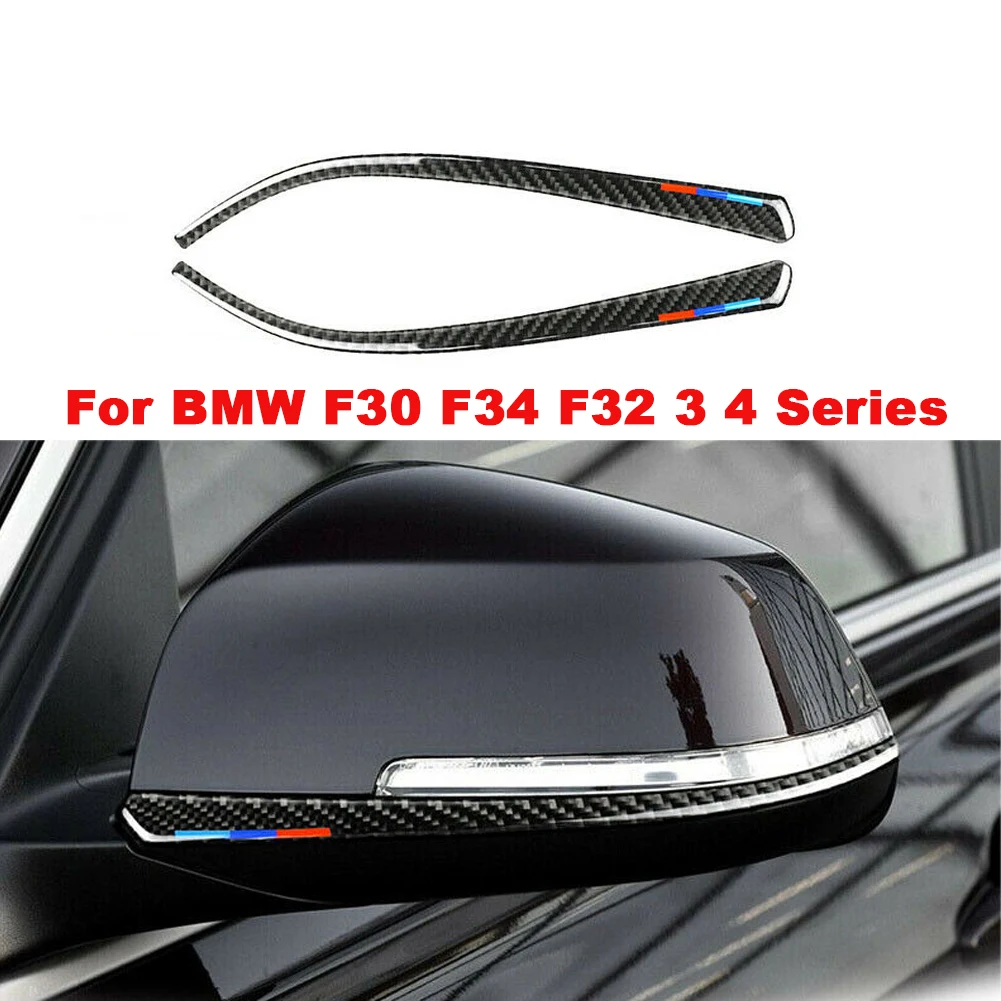 1 пара автомобильных полос зеркала заднего вида из углеродного волокна