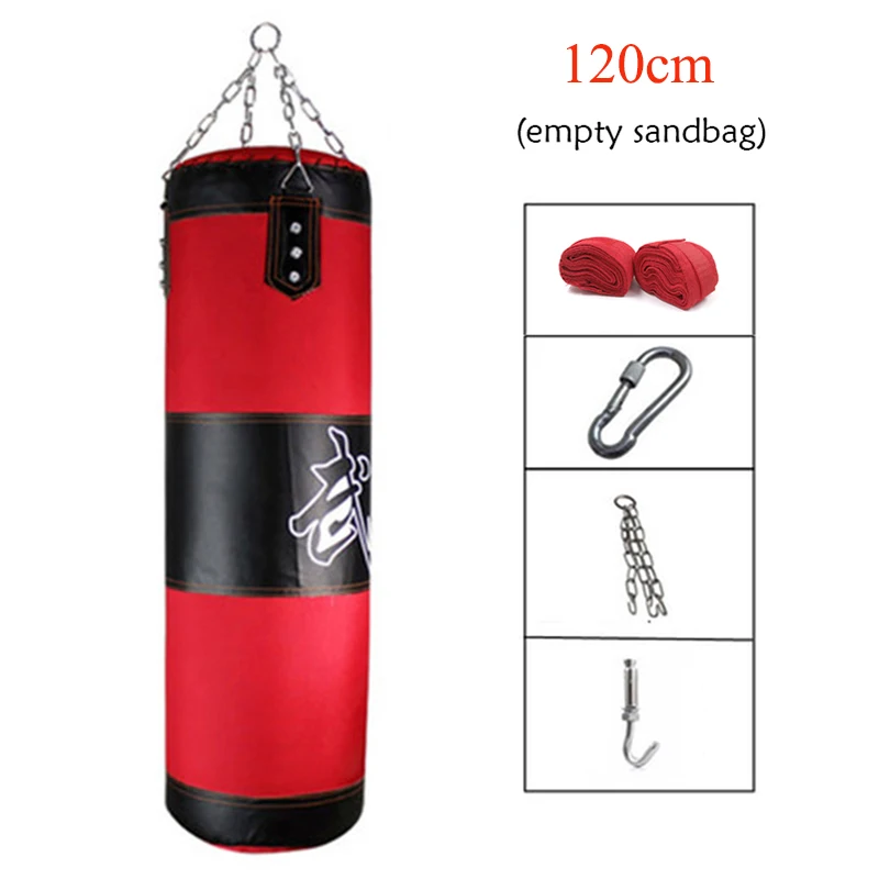 120cm-handwraps 60 см-150 см боксерская сумка для тренировок фитнес ММА боксерская сумка спортивная кикбоксерская сумка с песком Муай Тай боксер Тренировочный Набор пустой - Цвет: 120cm-handwraps