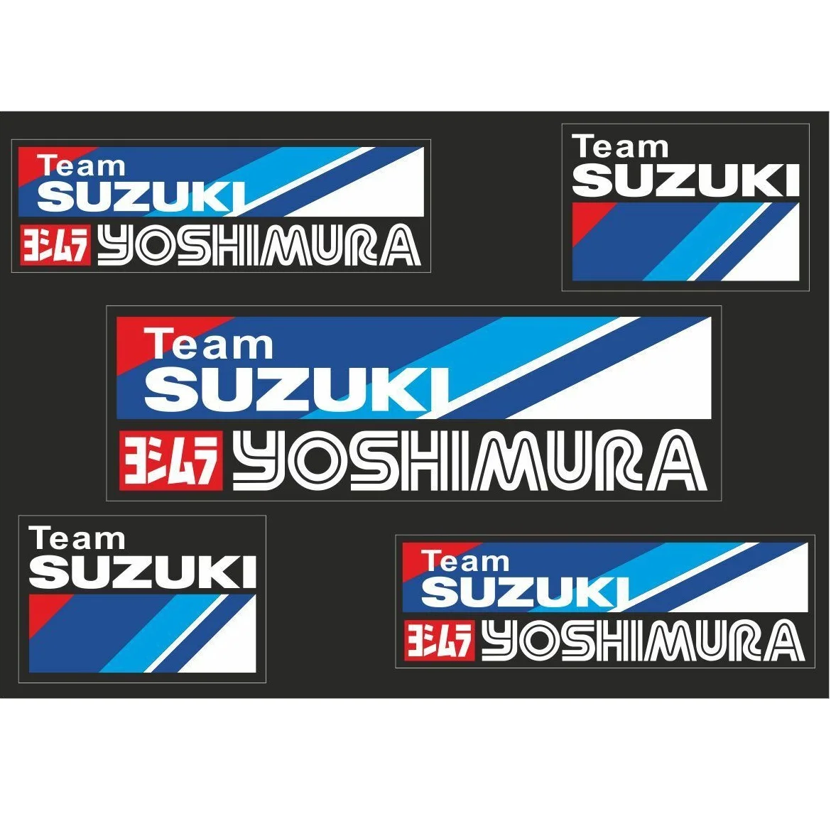 

TEAM SUZIKI YOSHIMURA Motorcycle Decal Sticker Graphic Set Vinyl Adhesive 5 Pcs