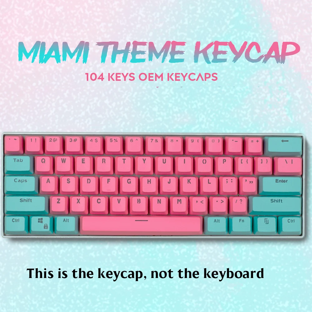 

104/87/61 Keys PBT Miami Double Color Backlight Keycap Universal Column For Ikbc Cherry MX Annie Mechanical Keyboard