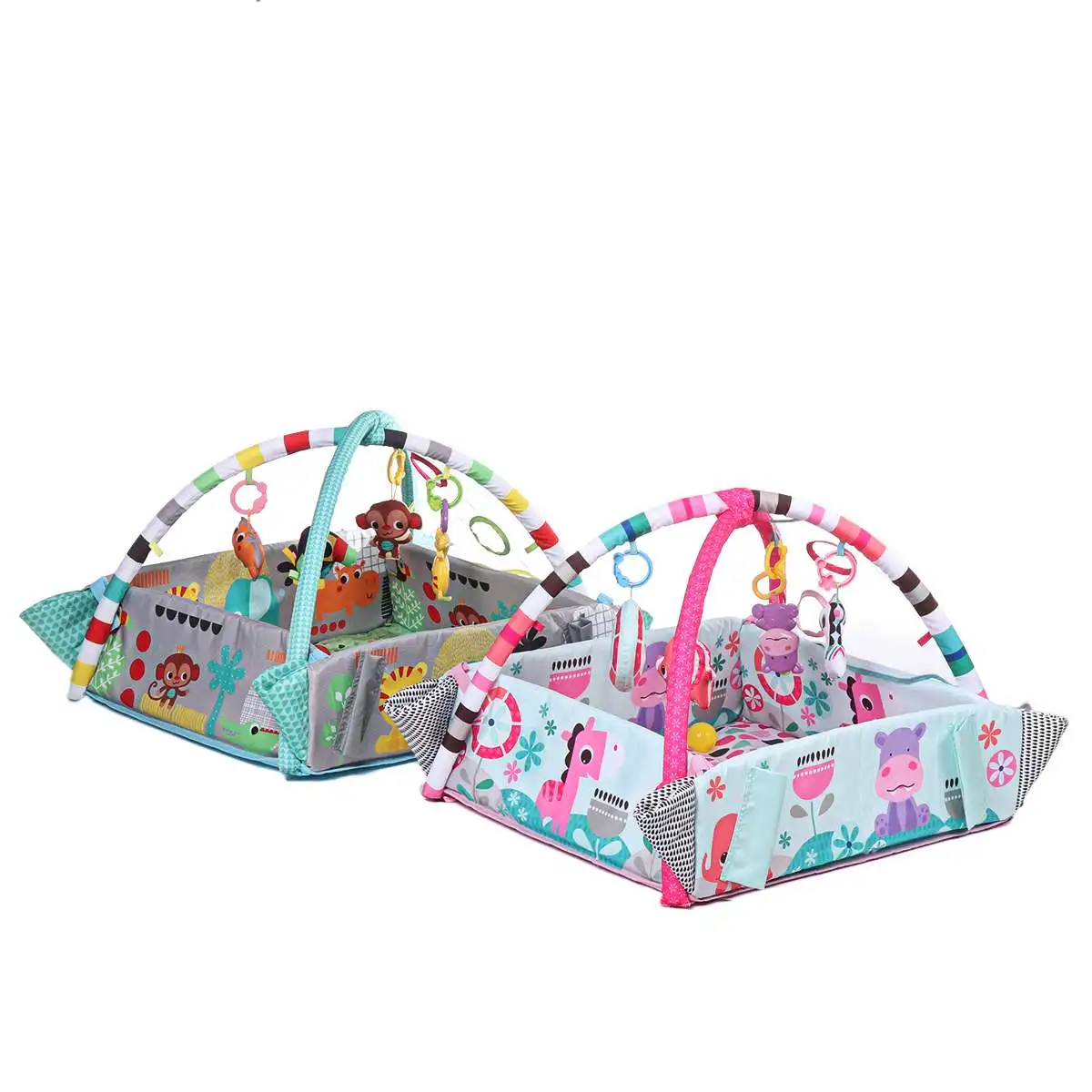 

5 in 1 Baby Gym Playmat Toddler Activity Balls Musical Toy Floor Carpet Crawling Rug Infant Play Mat Dolls Toys Gym Fence Rack