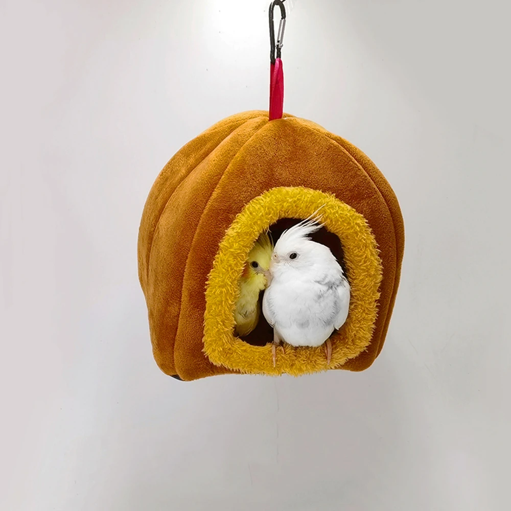 

Portable Bird Cage Parrot Round Bed Hammock Hanging Swing Cave Winter Warm Plush for Hamster House Sugar Gliders Nest Small Pet