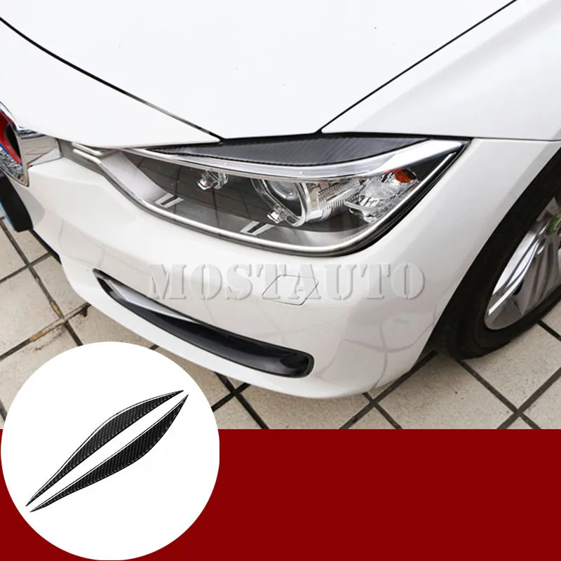 2 шт. накладки на передние фары из углеродного волокна для BMW 3 Series F30 F31 2013