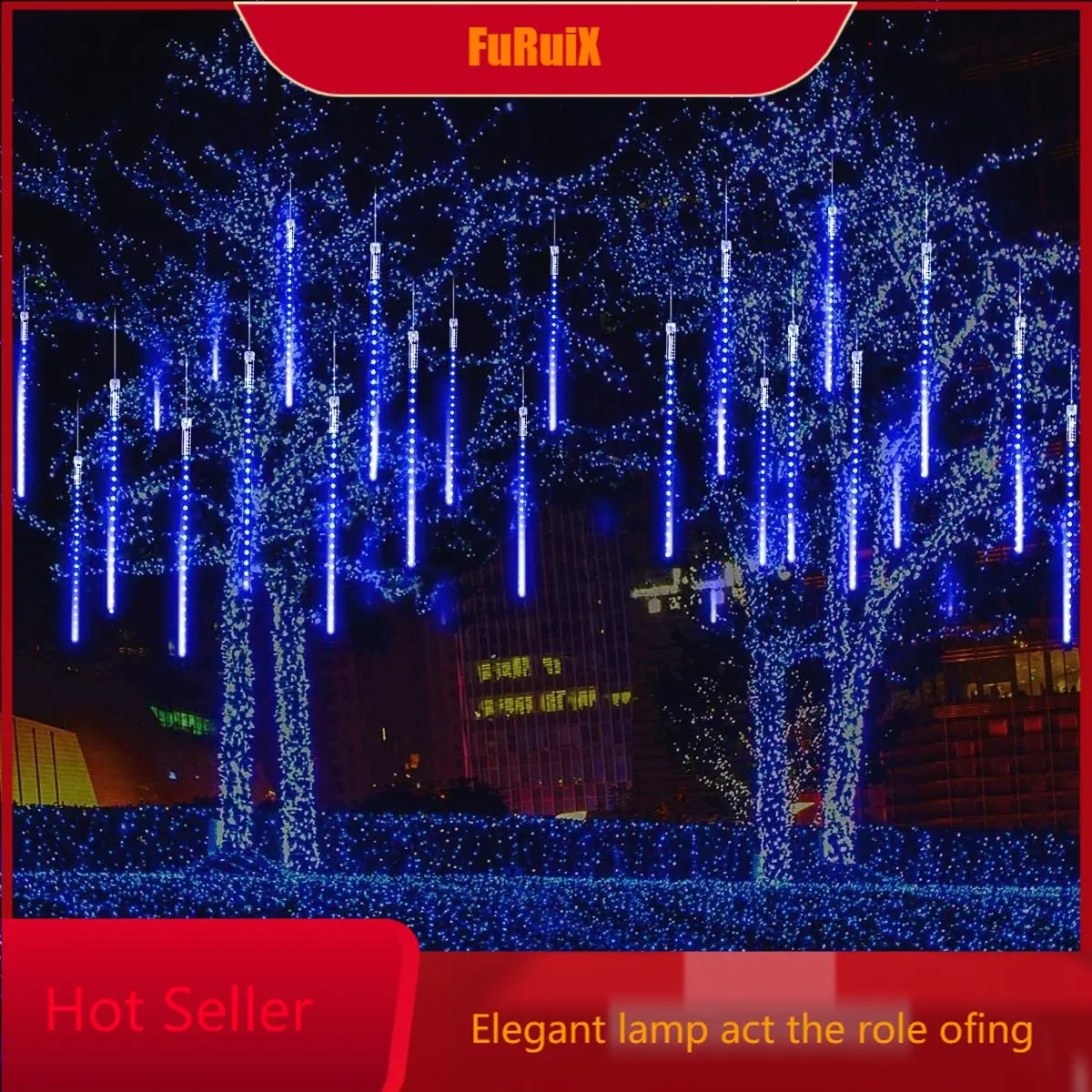 

10cm 8 Tubes Waterproof Meteor Shower Rain LED String Lights Outdoor Christmas Decoration for Home Tree EU/US Plug