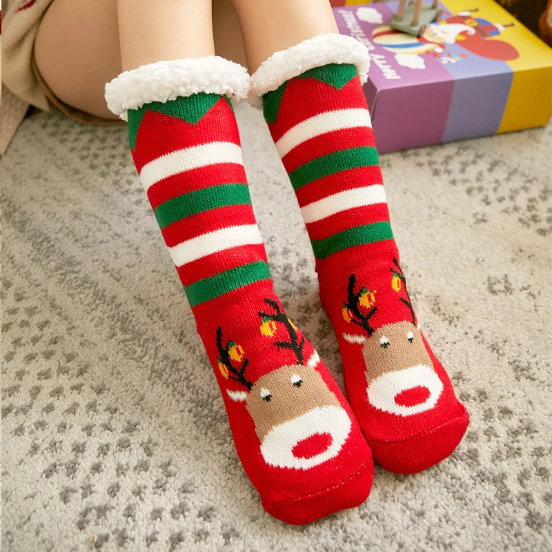 Cute Elk Cartoon Ladies Socks Winter Thick Warm Floor Socks Soft Breathable Sleep Socks New Year Exquisite Gift Christmas Sock