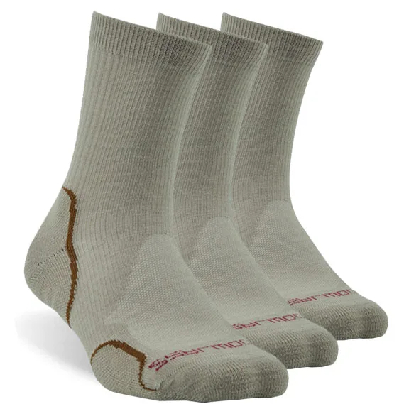 3 pair Khaki Носки из мериносовой шерсти, ZEALWOOD Athletic cushit Crew hiking& походные носки, 1/3 пар - Цвет: 3 pair Khaki